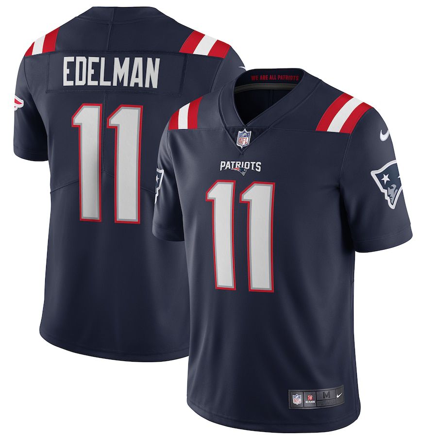 Men New England Patriots #11 Julian Edelman Nike Navy Vapor Limited NFL Jersey->new england patriots->NFL Jersey